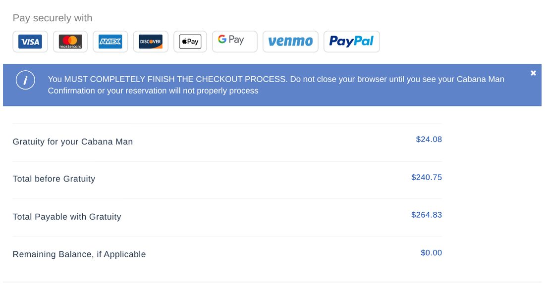 Payment options and totals